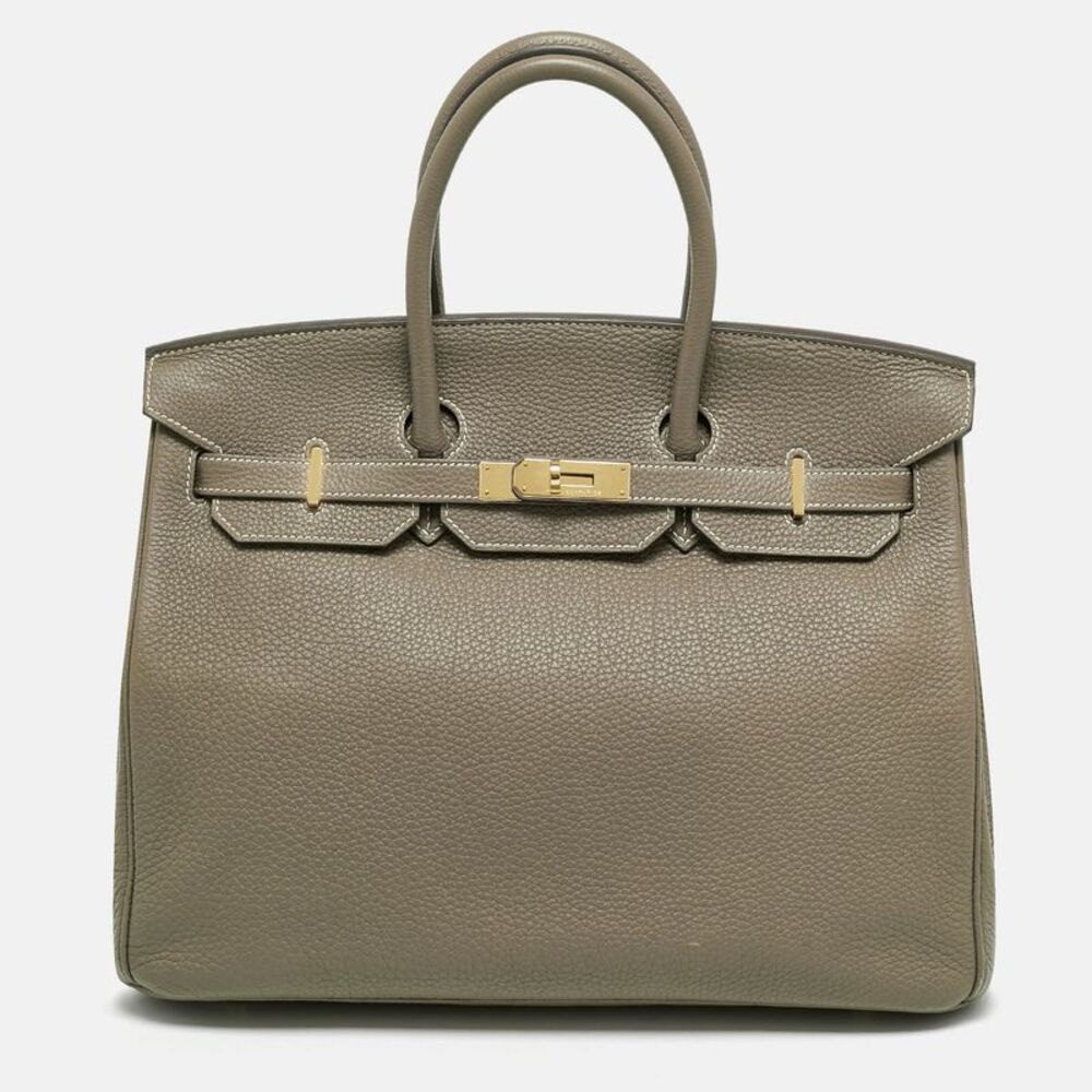 Hermes Birkin 35 Gold Finish Etoupe Togo Leather Bag